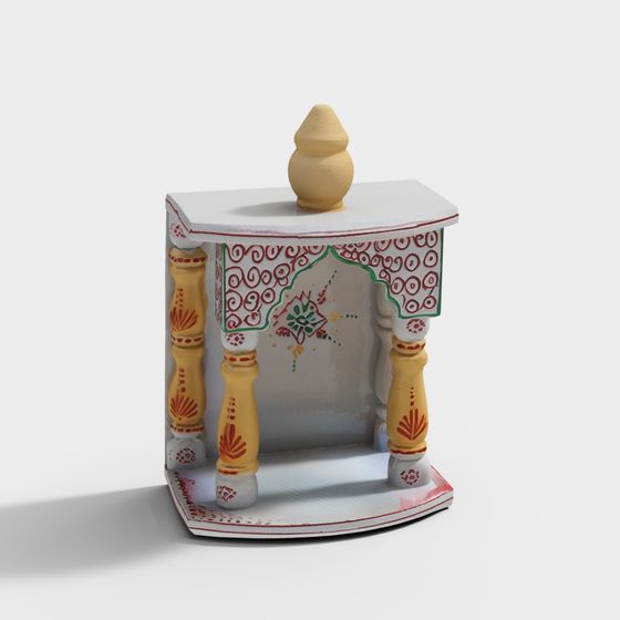 Colorful Indian Style Small Table 3D model