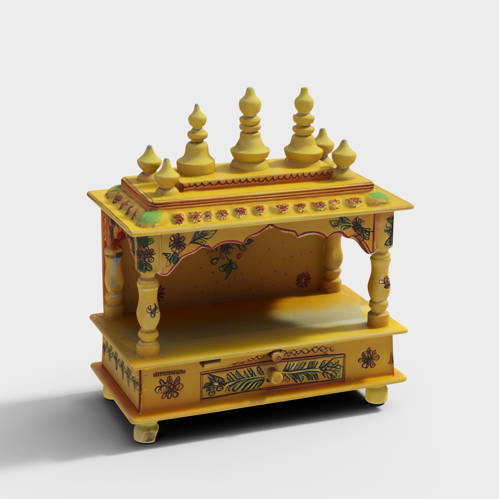 Handcrafted Wooden Home Mandir for Pooja Ghar