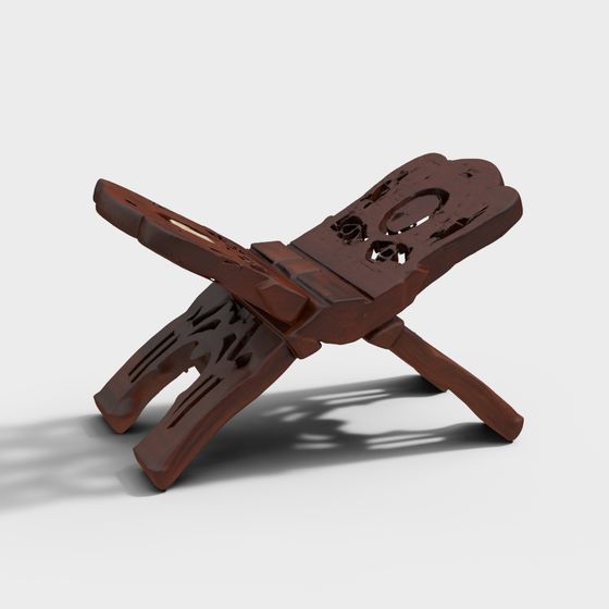 Elegant Wooden Folding Chair 3D model