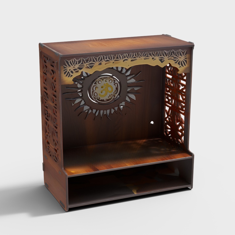 Wooden Pooja Stand for Home Mandir