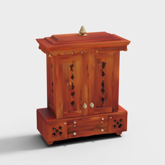 Ancient Charm Cabinet 3D model for Cultural Spaces