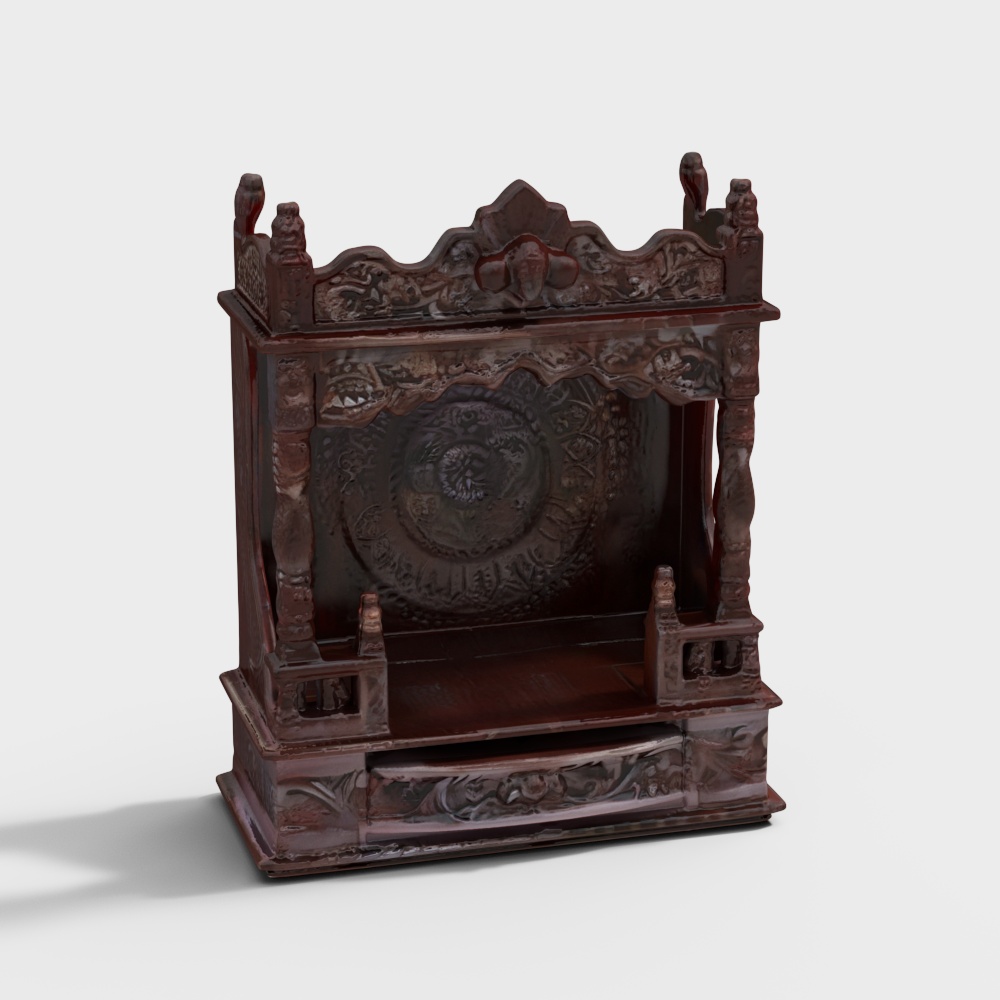 Shyla Solid Wood Free Standing Prayer Unit in Mela