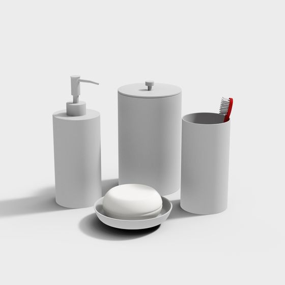 Minimalist Bathroom Accessories 3D model