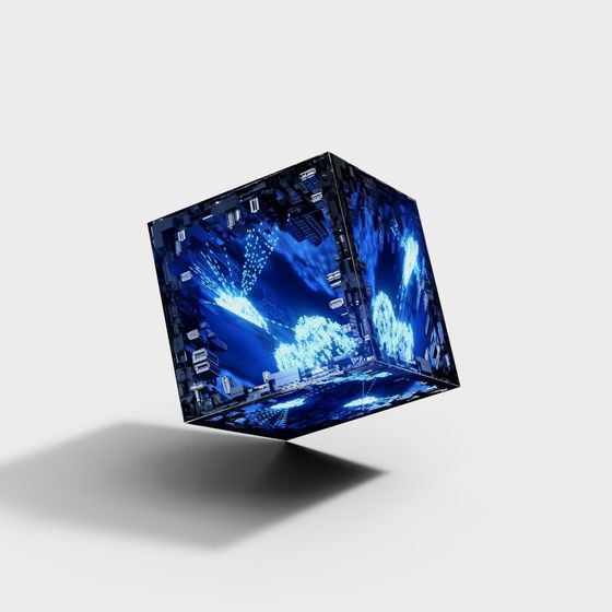 Quantum Cube 3D Model for Futuristic Design