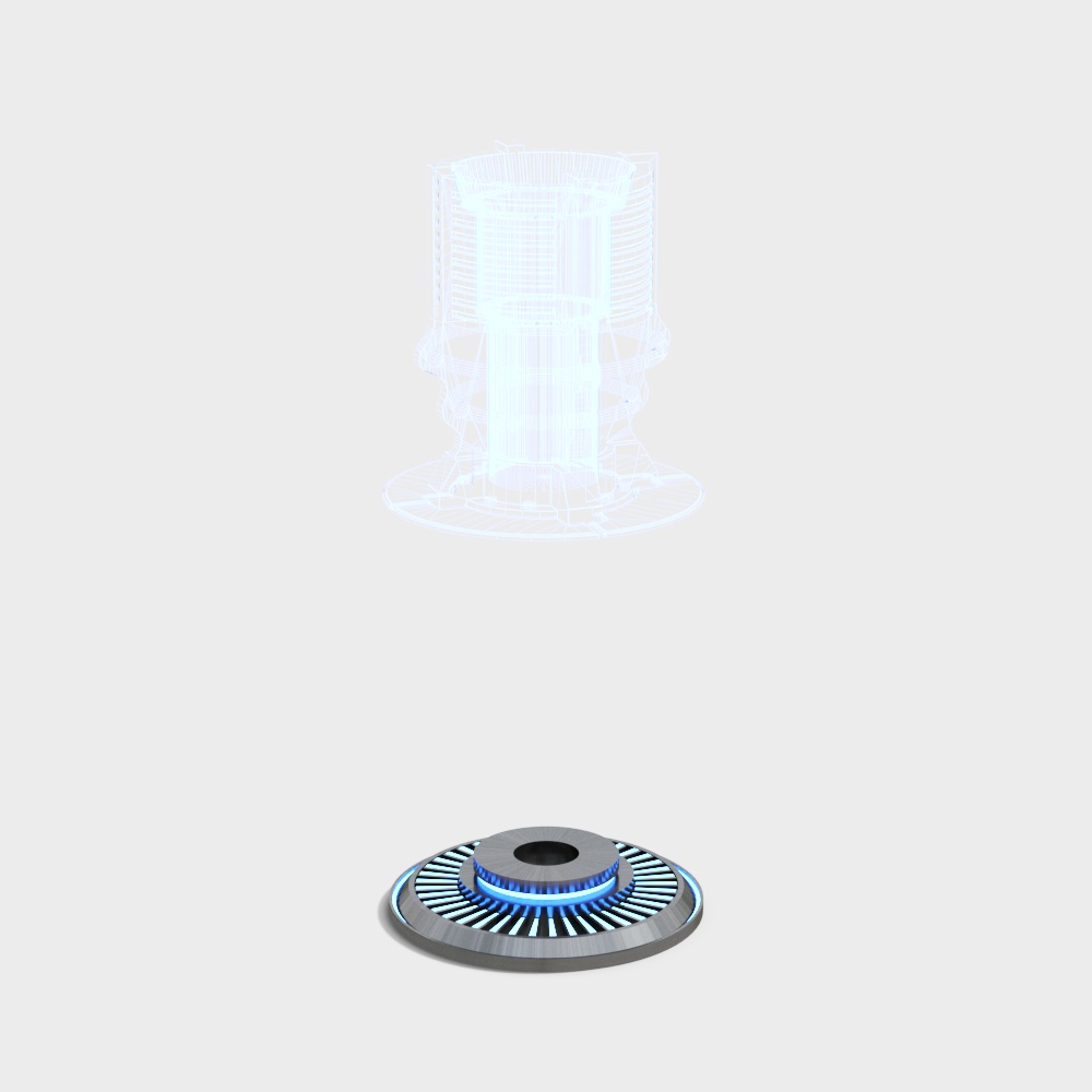 Futuristic High-Detail Cylinder 3D model
