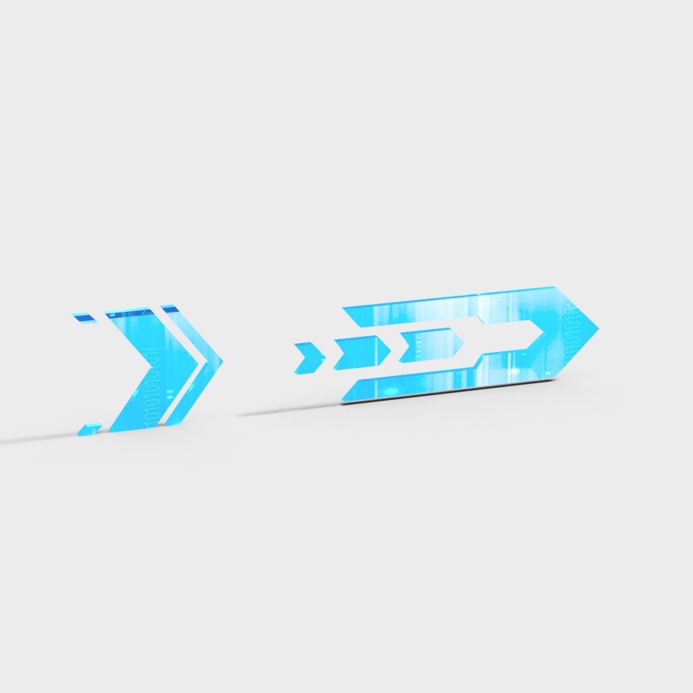 Futuristic Arrow 3D model with Low Poly Design
