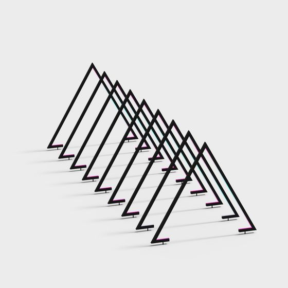 Triangular Frame 3D Model - Minimalist and Modern