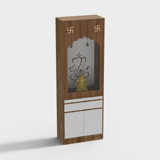 Indian Style Shrine 3D model with Modern Aesthetics