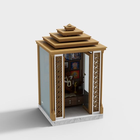 Low Poly High Detail Indian Temple 3D model