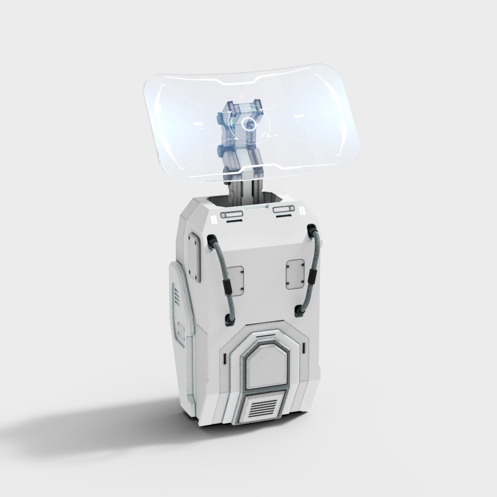Futuristic Sentinel Low-Poly 3D Model