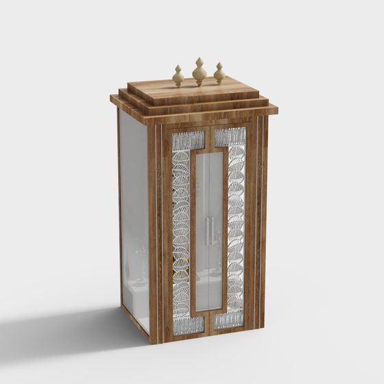 Stylish Low-Polygon Display Cabinet 3D model