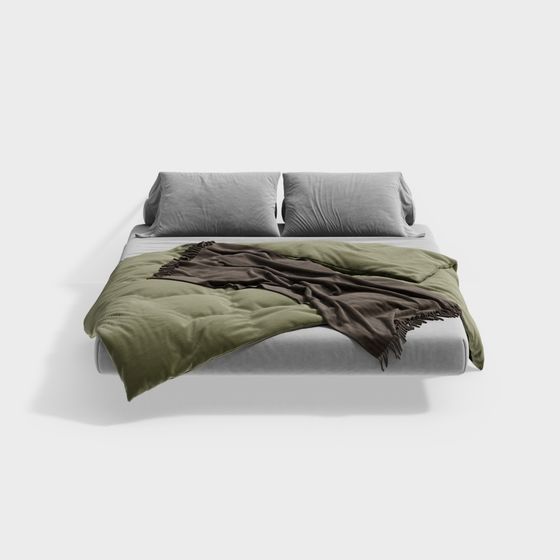 Modern Minimalist 3D Bed Model Design