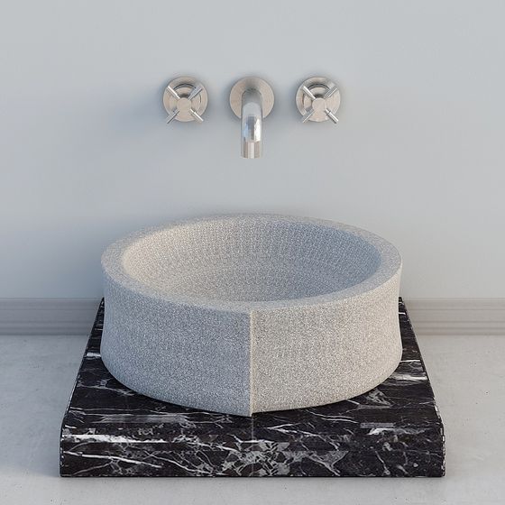 Sleek Stone Wash Basin 3D model