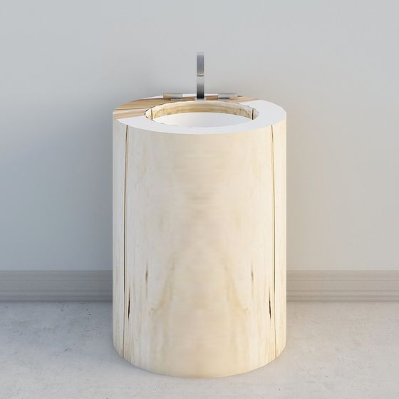 Wooden Cylinder Base 3D model for Modern Design