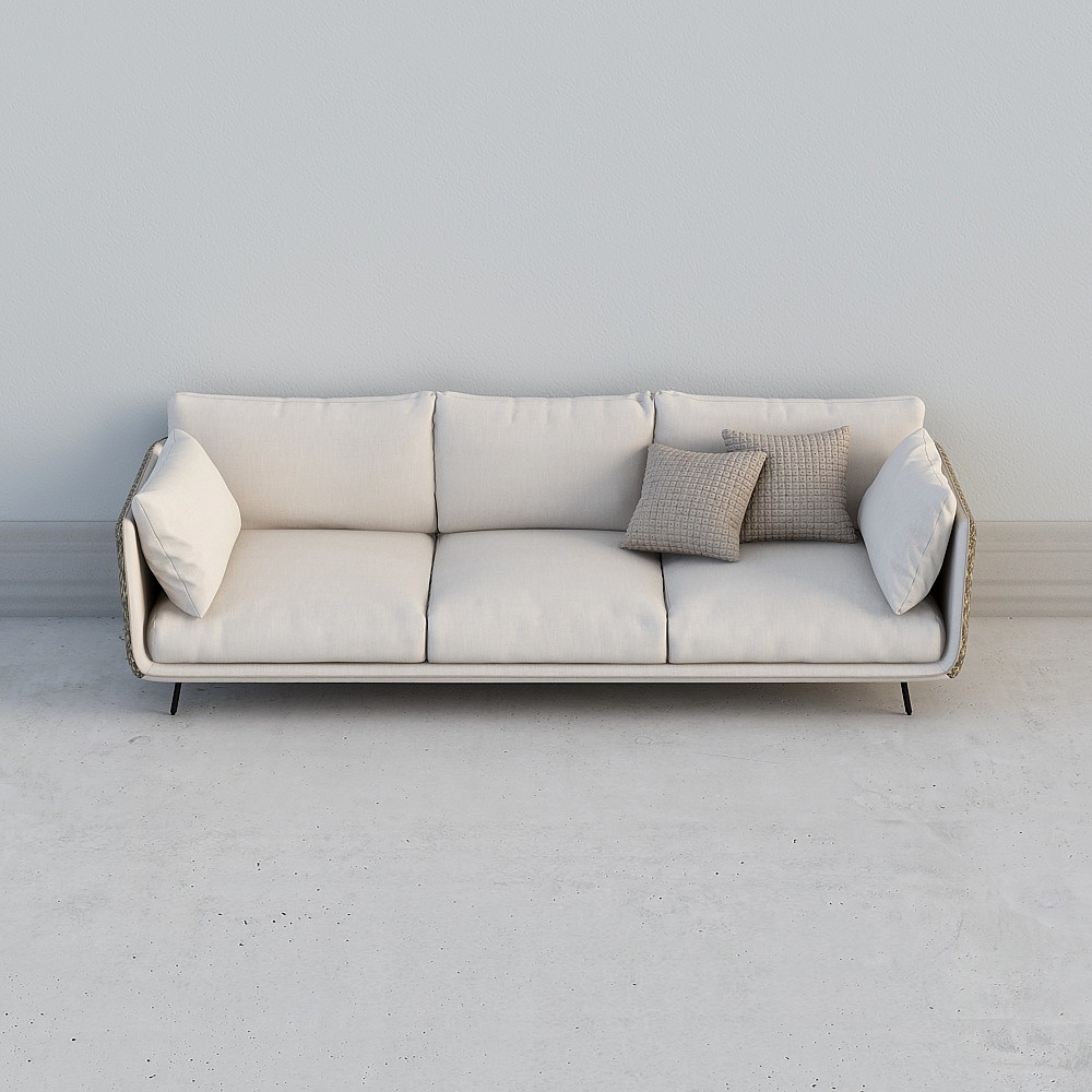 Modern white multi-seater sofa