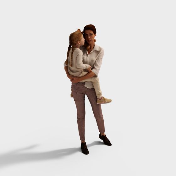 Mother-Daughter Embrace 3D model for Creative Projects