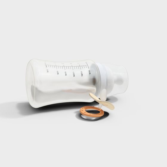 Stylish Low-Poly Baby Bottle 3D model