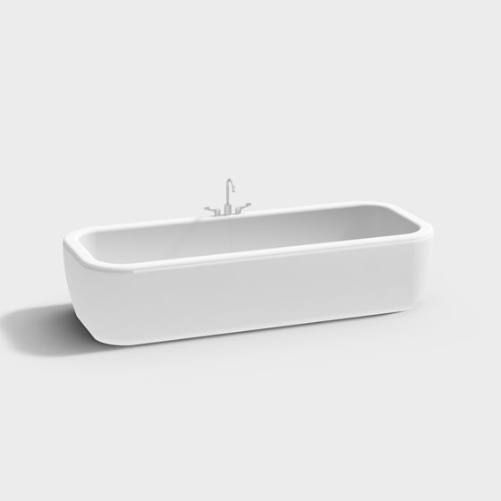 Elegant Minimalist Bathtub 3D model for Modern Spaces