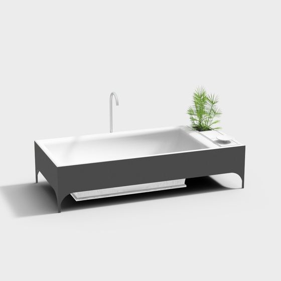 Elegant 3D Bathtub Model for Contemporary Spaces