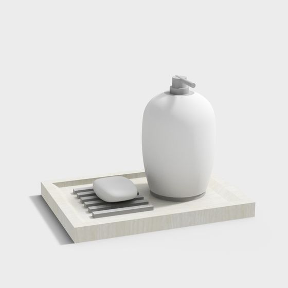 Minimalist Liquid Soap Dispenser Set 3D model