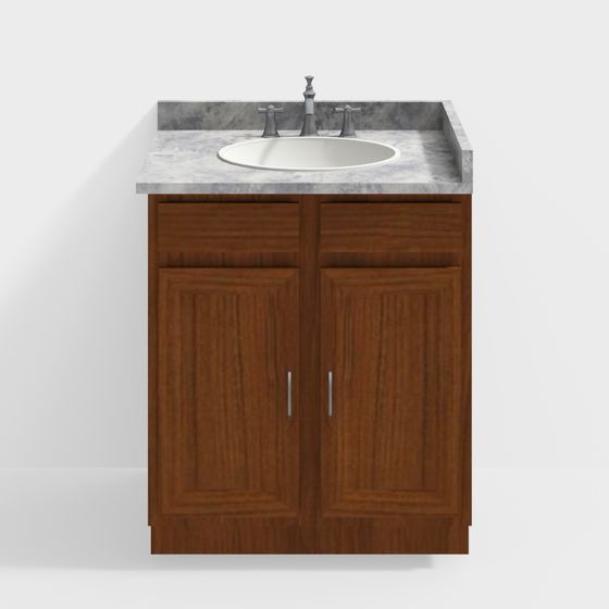 Elegant Low-Poly Bathroom Vanity 3D model