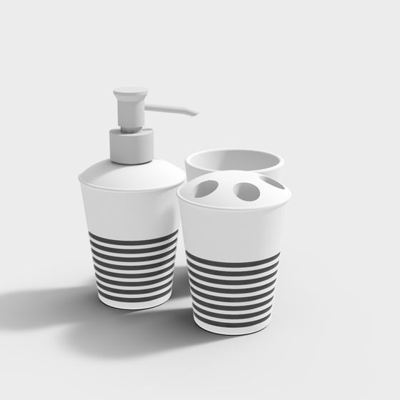 Chic Bathroom Accessories 3D model
