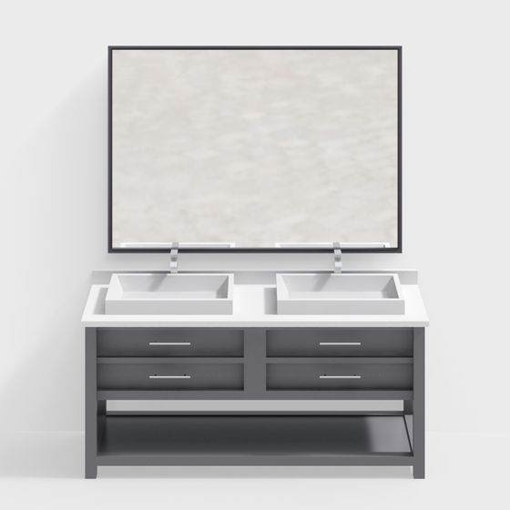 Elegant Modern Bathroom Vanity 3D model