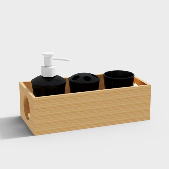 Minimalist Bathroom Storage Box 3D model