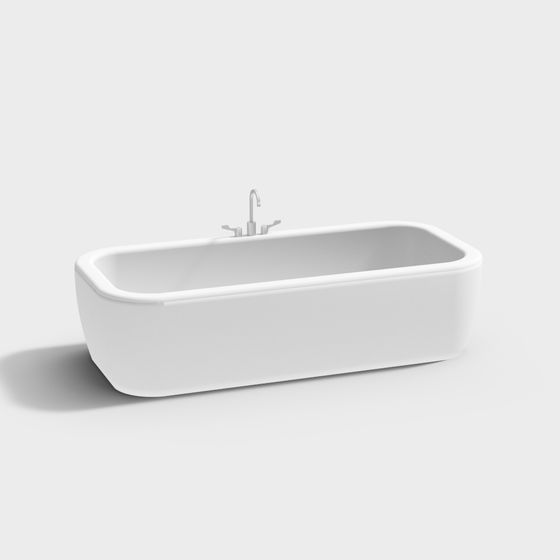 Minimalist 3D Bathtub Model for Modern Spaces