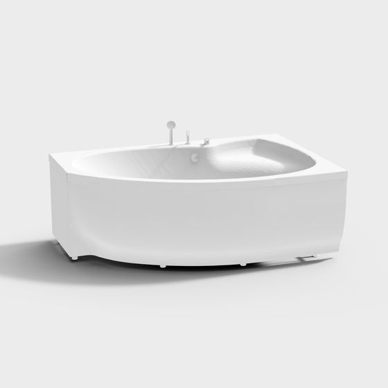 Minimalist 3D Bathtub Model for Modern Interiors