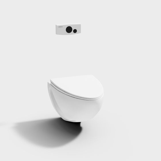 Stylish Floating Toilet 3D model for Modern Spaces