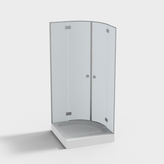 Modern Curved Shower Room 3D model