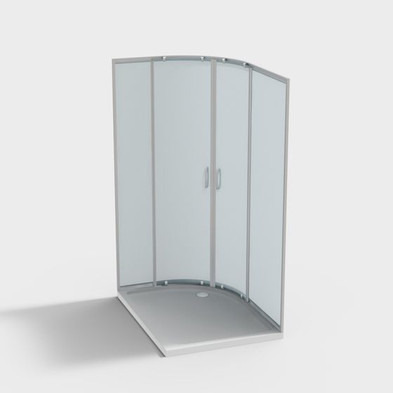 Stylish Half-Round Shower Room 3D model