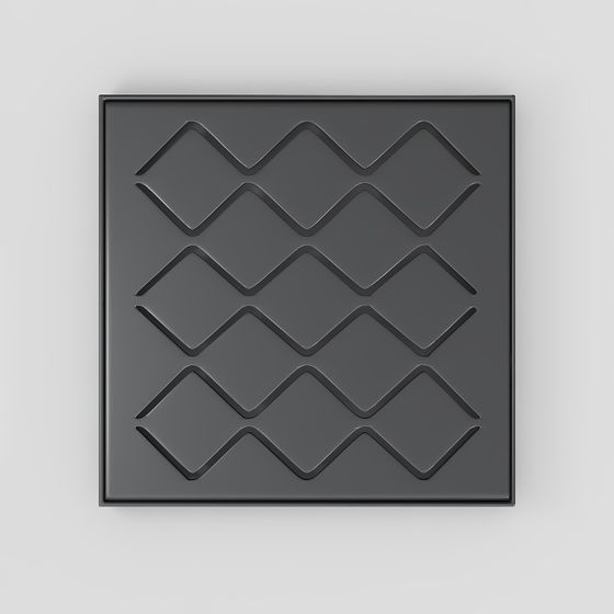 Wavy Grid Panel 3D model