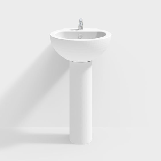 Minimalist Pedestal Sink 3D model