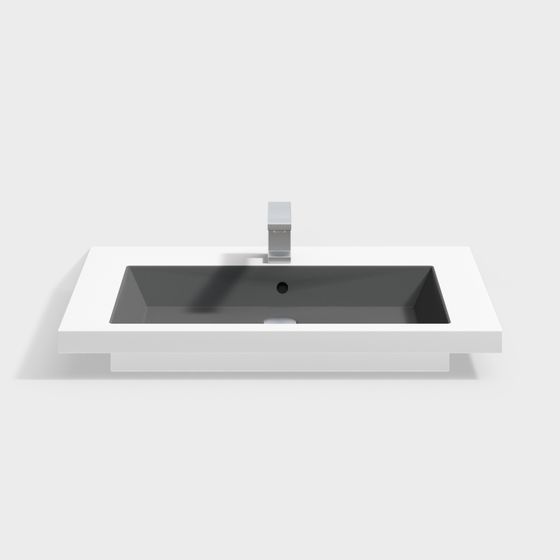 Elegant Low-Poly 3D Sink Model for Modern Design