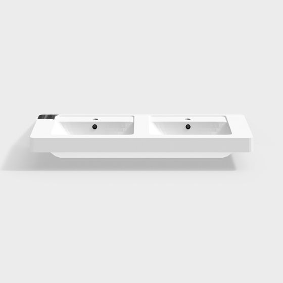 Stylish Double Sink 3D model for Modern Interiors
