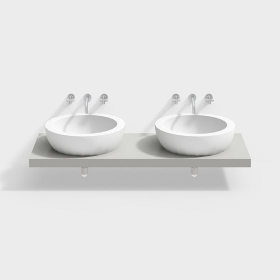 Modern Minimalist Double Basin Sink 3D model