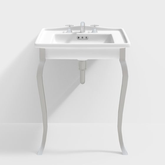 Elegant Low Poly Bathroom Sink 3D model