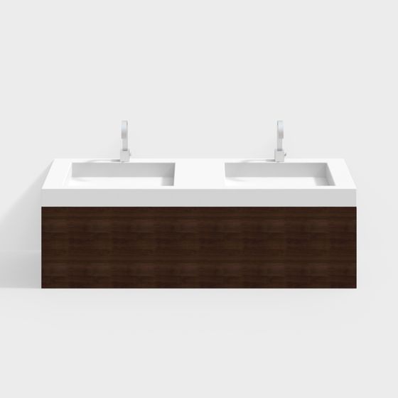 Modern Double Sink Bathroom Vanity 3D model