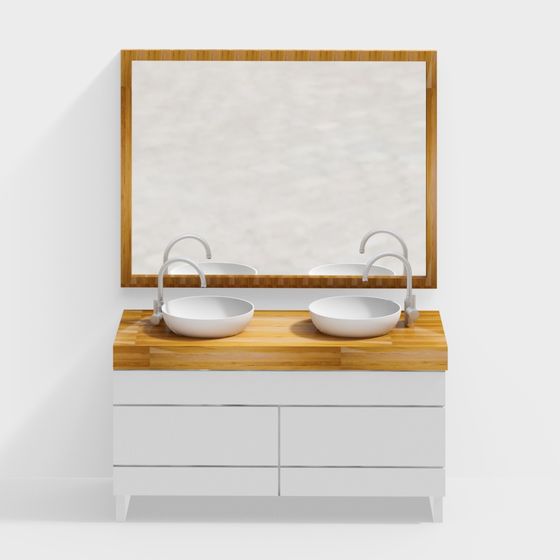 Modern Minimalist Bathroom Vanity 3D model