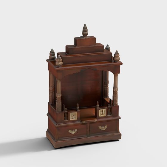 Intricate Indian Altar 3D model for Cultural Spaces