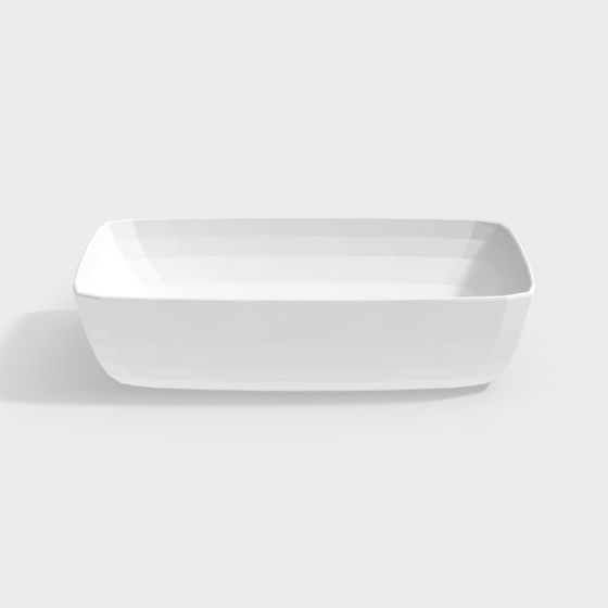 Minimalist Square Ceramic Plate 3D model