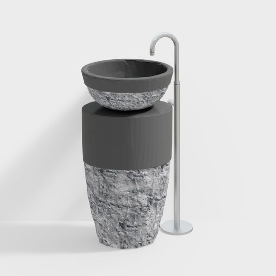 Rock Art Sink 3D Model for Modern Interiors
