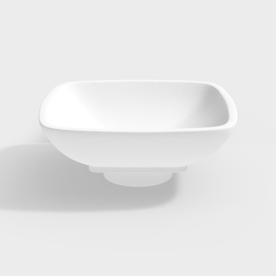 Stylish Square Bowl 3D Model for Contemporary Projects