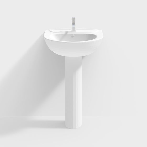 Minimalist Pedestal Sink 3D model