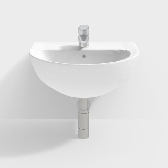 Minimalist 3D Wash Basin Model for Modern Interiors