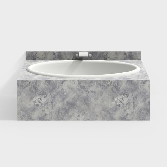 Concrete Washbasin 3D model for Modern Spaces