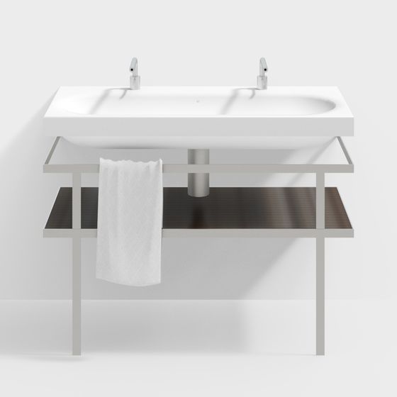 Elegant Modern Bathroom Cabinet 3D model