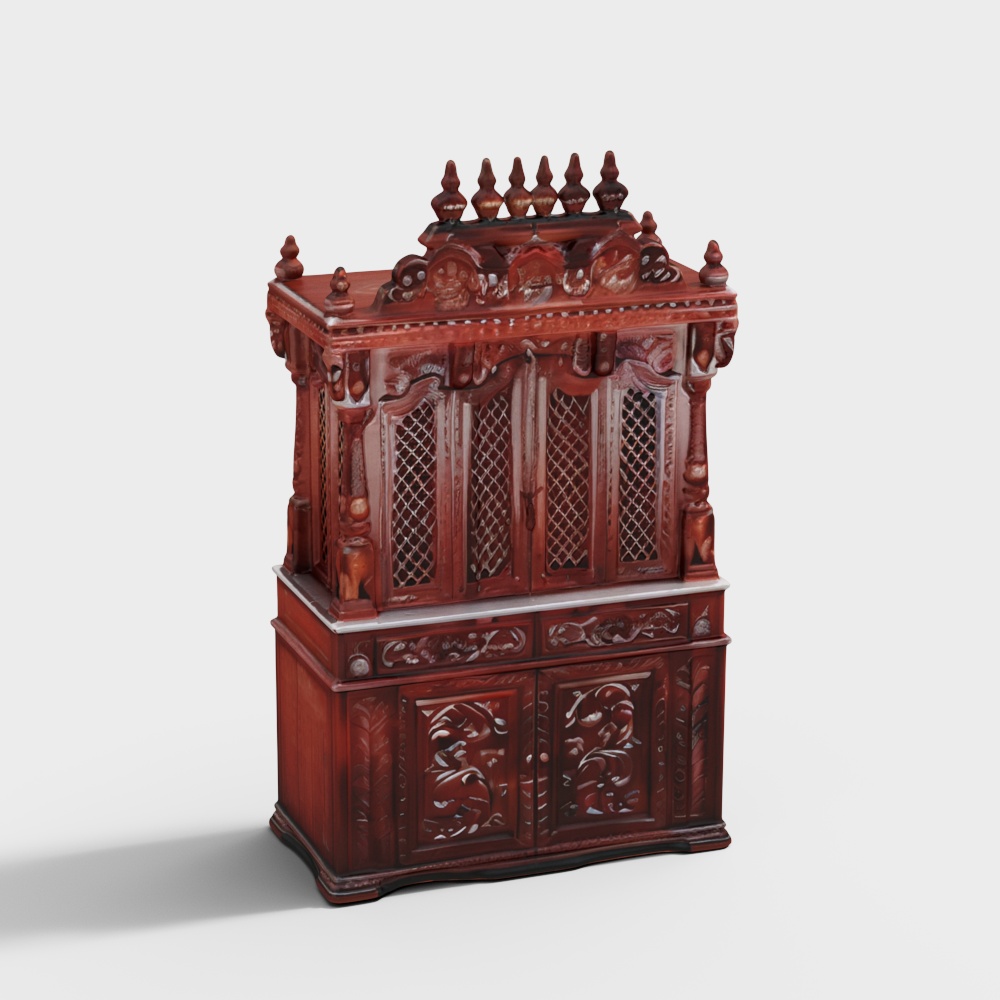Large Designer Wooden Temple Wooden Pooja Mandir